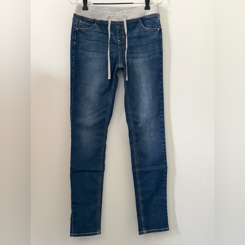 Justice Girl  Skinny Jeans in Dark Blue with Gray Waistband